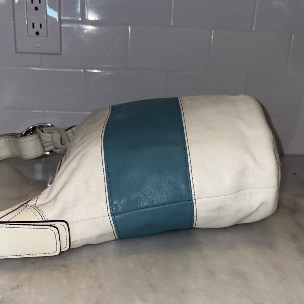 Coach Bag Purse Handbag Leather Vintage Rugby Stripe Convertible Bucket Bag - Picture 12 of 16